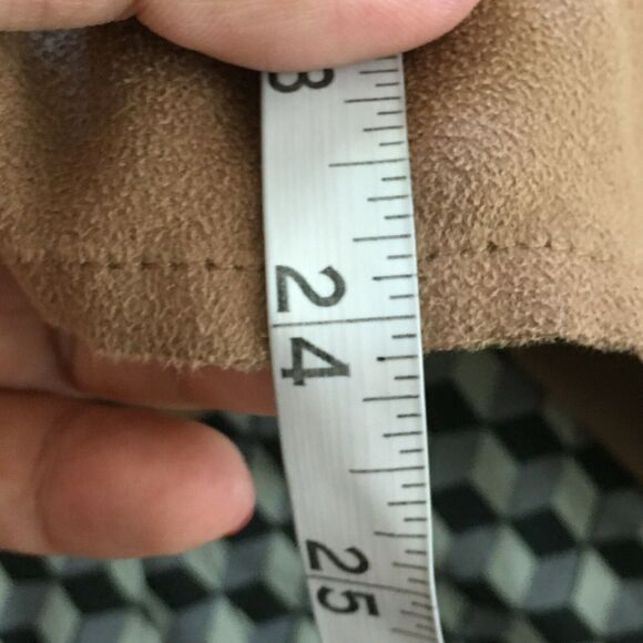 Marisa Minicucci Shirt Womens Sz 6 Brown Faux Suede Long Sleeve Button Up - Picture 8 of 8